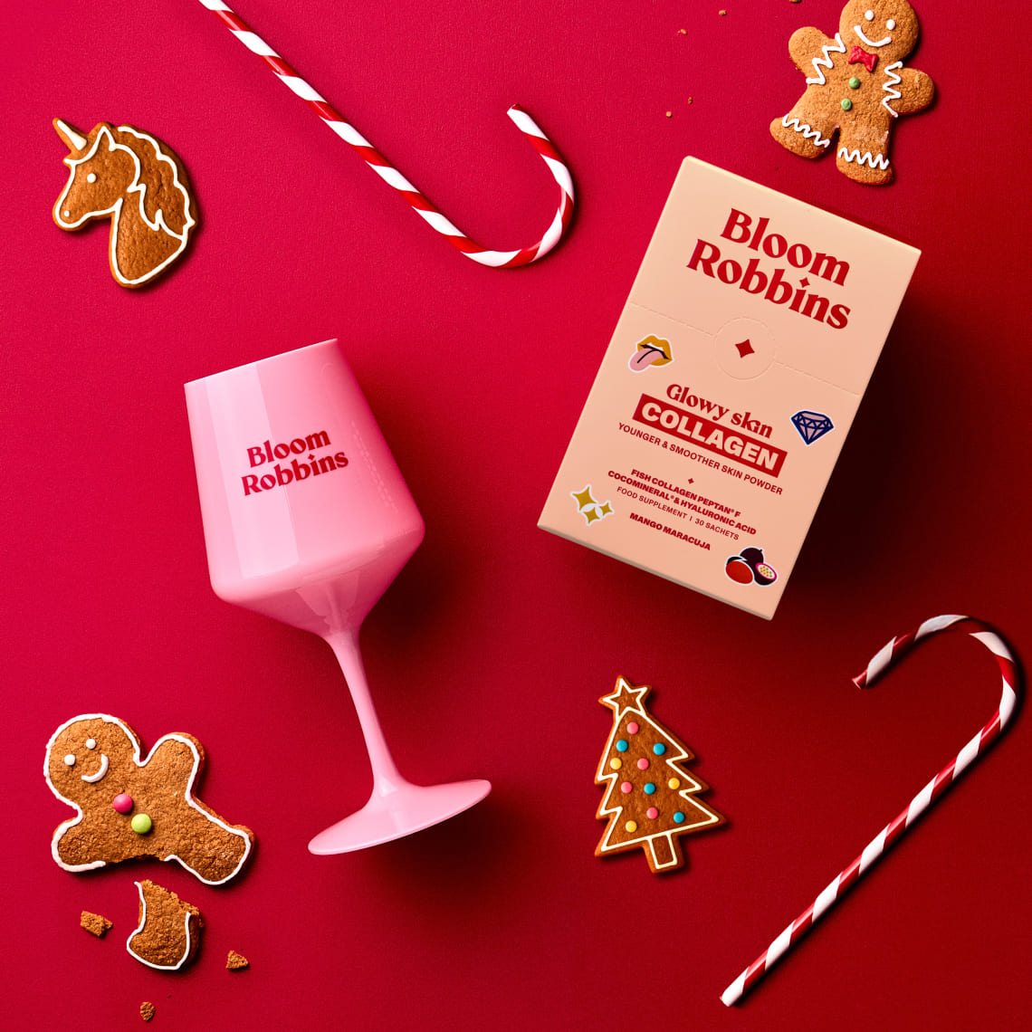 Kolagénový nápoj pre žiarivú pleť s pohárom