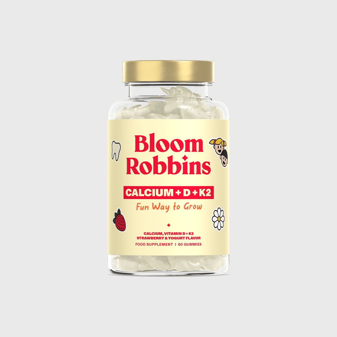 Detské gumíky s vápnikom, vitamínom D a K2