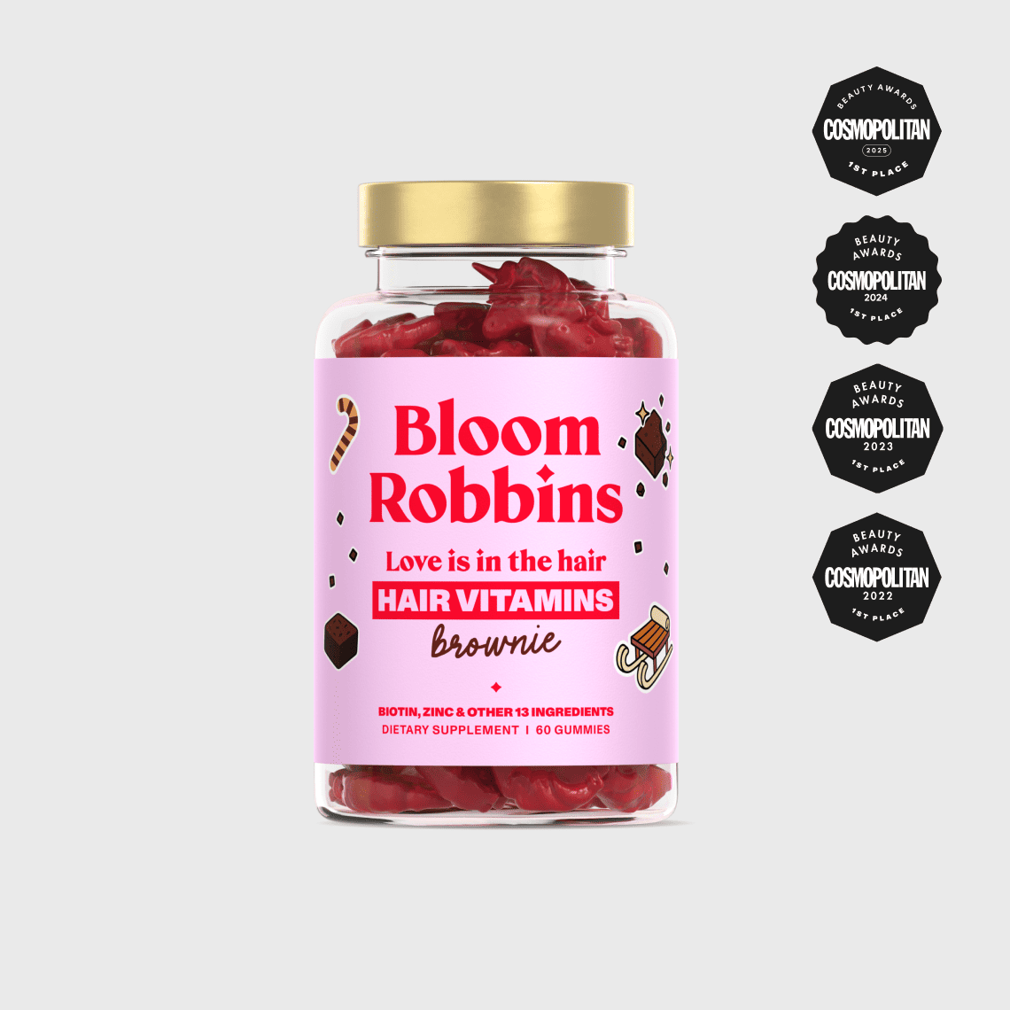 BROWNIE  LIMITKA - VITAMÍNY NA VLASY S BIOTÍNOM - GUMÍKY