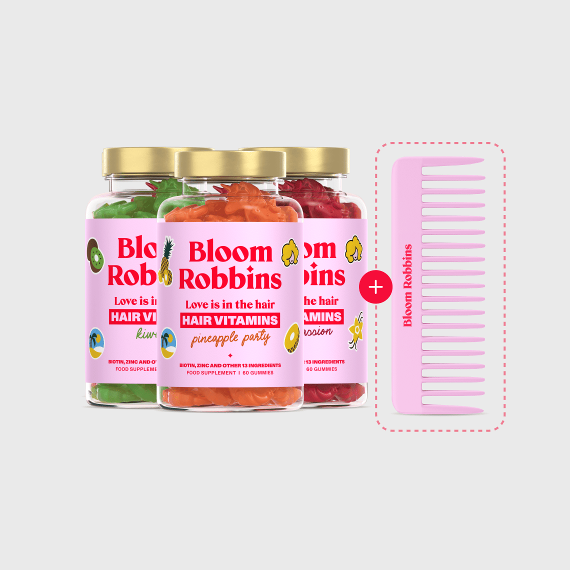 Summer Trio – Vitamíny na vlasy s biotínom – gumíky