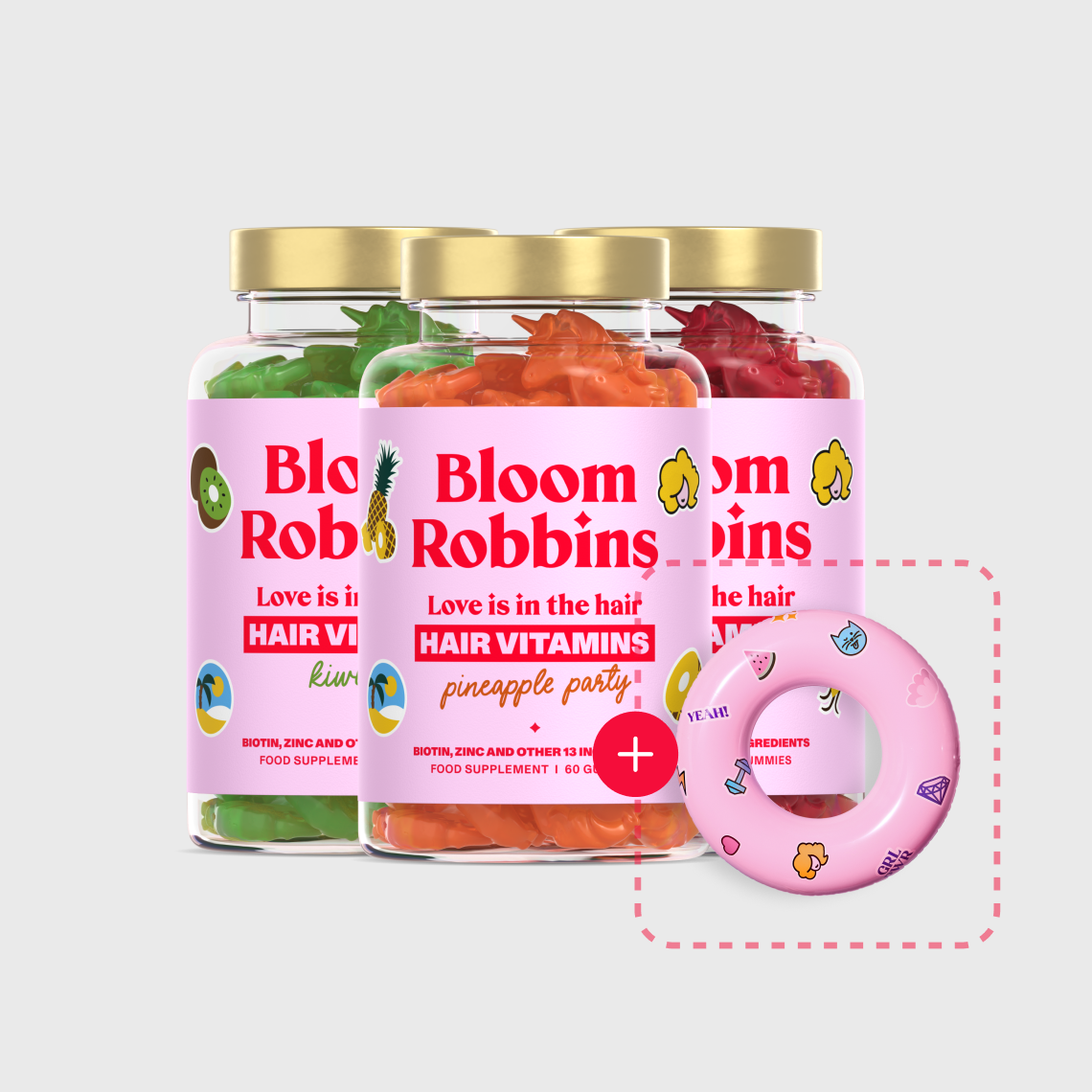 Summer Trio – Vitamíny na vlasy s biotínom – gumíky